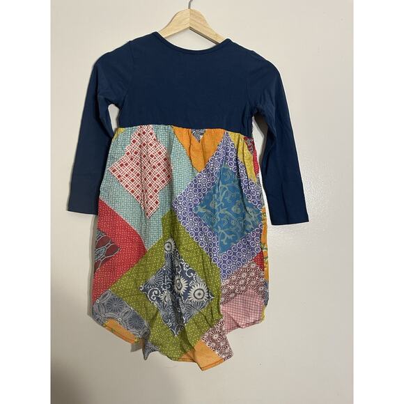 Mimi And Maggie Patchwork Boho Dress Multicolor Floral Long Sleeve 6‎ Kids Girls - Picture 3 of 8